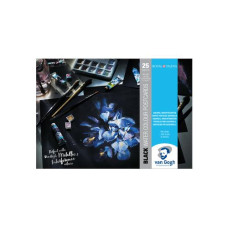 Van Gogh Aquarellblock Postkarten, A6, 25 Stück, Schwarz