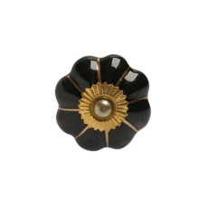 Tranquillo Möbelgriff handgemacht, Ø 4 cm, Schwarz/Gold Tranquillo Möbelgriff handgemacht, Ø 4 cm, Schwarz/Gold
