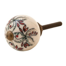 Tranquillo Möbelgriff handgemacht, Ø 3 cm, Weiss/Messing