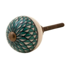 Tranquillo Möbelgriff handgemacht, Ø 3 cm, Mehrfarbig/Messing Tranquillo Möbelgriff handgemacht, Ø 3 cm, Mehrfarbig/Messing