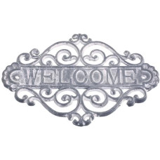 Chic Antique Schild Welcome 20 x 28 cm, Grau