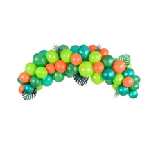 Partydeco Luftballon Girlande Dino 2 m, 60 Ballons