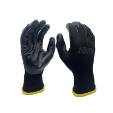 Krafter Arbeitshandschuh Polyester, 8/M, Schwarz