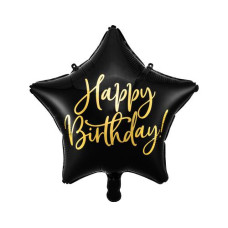 Partydeco Folienballon Happy Birthday Gold/Schwarz