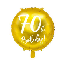 Partydeco Folienballon 70th Birthday Gold/Weiss Partydeco Folienballon 70th Birthday Gold/Weiss