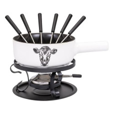 Kadastar Käsefondue-Set Kuh E22 9 Teile, Weiss
