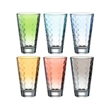 Leonardo Trinkglas Optic Pastell 300 ml, 6 Stück, Mehrfarbig
