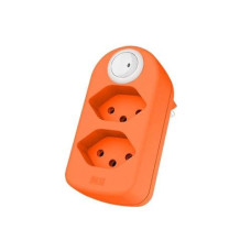 Max Hauri Mehrfachstecker maxAdapt BS, 2 x T13, Schalter, Fl-Orange