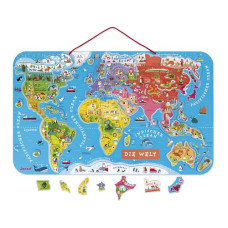 Janod Magnet-Puzzle Weltkarte: Die Welt -DE- 92-teilig