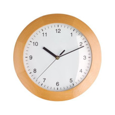 TFA Dostmann Funk-Wanduhr mit Rahmen aus Buche 31 cm, Nature