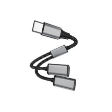 4smarts USB 2.0-Y-Kabel textil USB C - 2x USB C 0.2 m