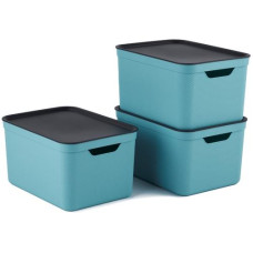 Rotho Aufbewahrungsbox A4 Jive 3 Stück, Hellblau