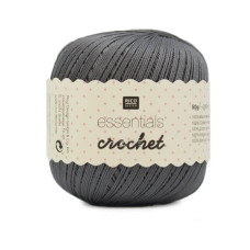 Rico Design Häkel- und Strickgarn Essentials Crochet 50 g, Grau Rico Design Häkel- und Strickgarn Essentials Crochet 50 g, Grau