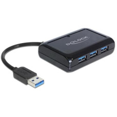 Delock USB-Hub 62440 USB 3.0 - 3x Typ-A + 1x RJ45