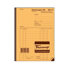 Favorit Durchschreibeblock 156 x 210 mm Rechnungen, 50 x 2 Blatt Favorit Durchschreibeblock 156 x 210 mm Rechnungen, 50 x 2 Blatt
