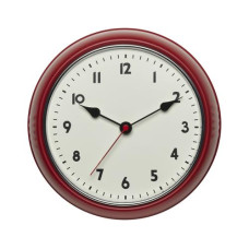 TFA Dostmann Funk-Wanduhr Retro Rot, Ø 24 cm
