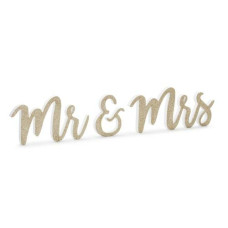 Partydeco Hochzeitsaccessoire Holzschrift Mr & Mrs 50 x 10 cm, Gold Partydeco Hochzeitsaccessoire Holzschrift Mr & Mrs 50 x 10 cm, Gold