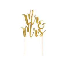 Partydeco Kuchen-Topper Mr & Mrs 25.5 cm, 1 Stück, Gold Partydeco Kuchen-Topper Mr & Mrs 25.5 cm, 1 Stück, Gold