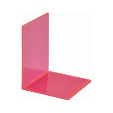 Maul Buchstütze aus Acryl Neon 10 x 10 x 13 cm, Pink, 2 Stk.
