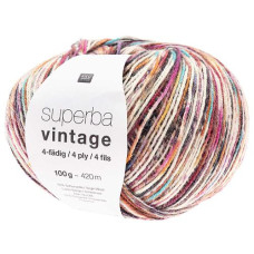 Rico Design Wolle Soft Vintage für Socken 4-fädig, 100 g, Mehrfarbig