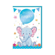 Braun + Company Glückwunschkarte Elefant 11.5 x 17 cm, Blau Braun + Company Glückwunschkarte Elefant 11.5 x 17 cm, Blau