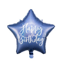 Partydeco Folienballon Happy Birthday Blau