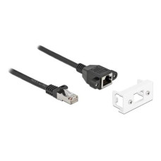 Delock Patchkabel für Easy 45 Modul Cat 6A, S/FTP, 0.5 m, Schwarz