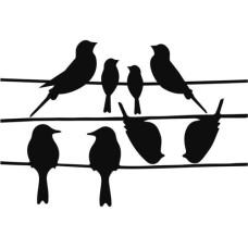 Esschert Design Fensterfolie Vögel auf Draht 33 x 23 cm