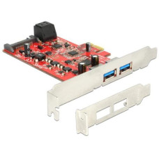 Delock Host Bus Adapter Controller PCI-Ex1- 2x SATA3, 2x USB3.0