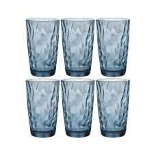 Bormioli Rocco Longdrinkglas Diamond 470 ml, 6 Stück, Blau