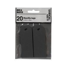 Creativ Company Geschenkanhänger Manila Tags, 3 x 8 cm, 20 Stück, Schwarz