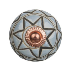 Tranquillo Möbelgriff handgemacht, Ø 4 cm, Hellblau/Kupfer Tranquillo Möbelgriff handgemacht, Ø 4 cm, Hellblau/Kupfer