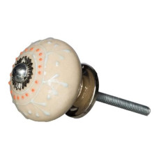 Tranquillo Möbelgriff handgemacht, Ø 4 cm, Beige/Silber