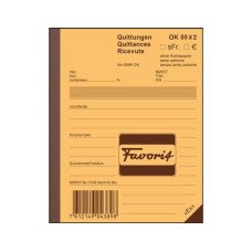 Favorit Durchschreibeblock 113 x 144 mm Quittungen, Blau/Weiss Favorit Durchschreibeblock 113 x 144 mm Quittungen, Blau/Weiss