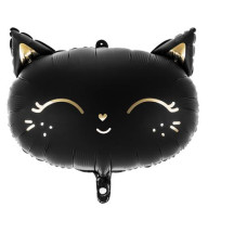 Partydeco Folienballon Cat Gold/Schwarz Partydeco Folienballon Cat Gold/Schwarz