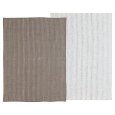 Södahl Geschirrtuch-Set Chambray Soft 2 Stück, Taupe/Weiss