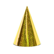 Partydeco Partyhüte holografisch Gold, 16 x 10 cm, 6 Stück Partydeco Partyhüte holografisch Gold, 16 x 10 cm, 6 Stück
