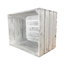 Holz Zollhaus Holzharasse Vintage Shabby Weiss 40 x 50 cm