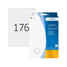 HERMA Vielzweck-Etiketten 2210 Ø 8 mm, Weiss, 32 Blatt