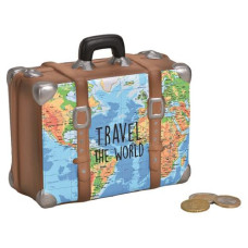 G. Wurm Spardose Koffer Landkarte 6 x 14 x 13 cm