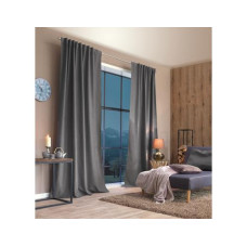 Stotz Decor AG Nachtvorhang mit Faltenband Samedan 135 x 225 cm, Grau
