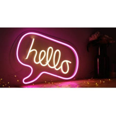 Vegas Lights LED Dekolicht Neon Sign hello 43 x 30.6 cm