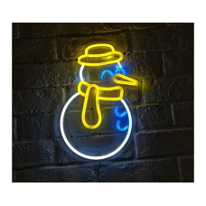 Vegas Lights LED Dekolicht Neon Sign Schneemann 22 x 35 cm