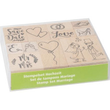 Heyda Motivstempel-Set Hochzeit 11 Stück, 12 x 10 x 3 cm