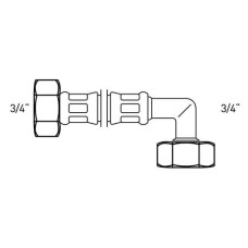 Flexo Anschlussschlauch DN10 IG x IG 3/4 x 3/4 / 150 cm