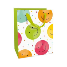 Braun + Company Geschenktasche Happy Smileys 12 x 15 x 6 cm, Mehrfarbig