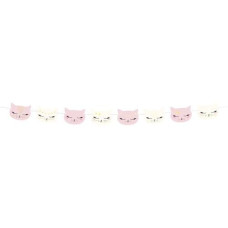 Partydeco Girlande Katze 1.4 m, Rosa/Weiss Partydeco Girlande Katze 1.4 m, Rosa/Weiss