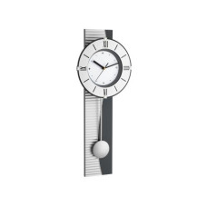 TFA Dostmann Wanduhr XXL mit Pendel, Silber TFA Dostmann Wanduhr XXL mit Pendel, Silber