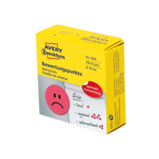 Avery Zweckform Motivsticker Smiley 19 mm Bewertungspunkte, Rot