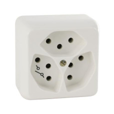 Mica AP-Steckdosen 3x T13 schaltbar Mica AP-Steckdosen 3x T13 schaltbar